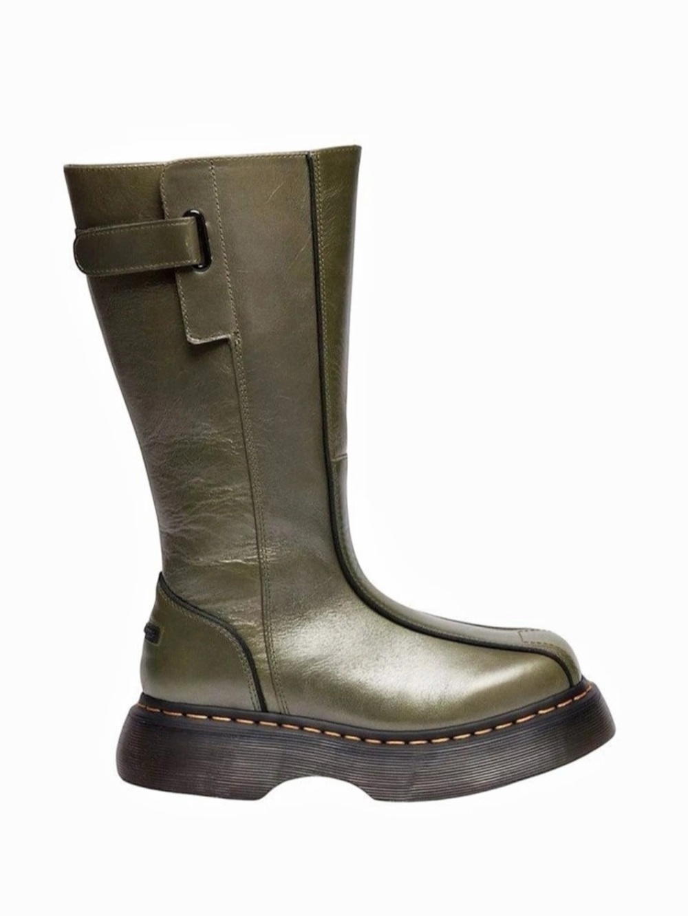 Dr. Martens Buzz Hi Eclipse Leather Boots Green Combat Boots